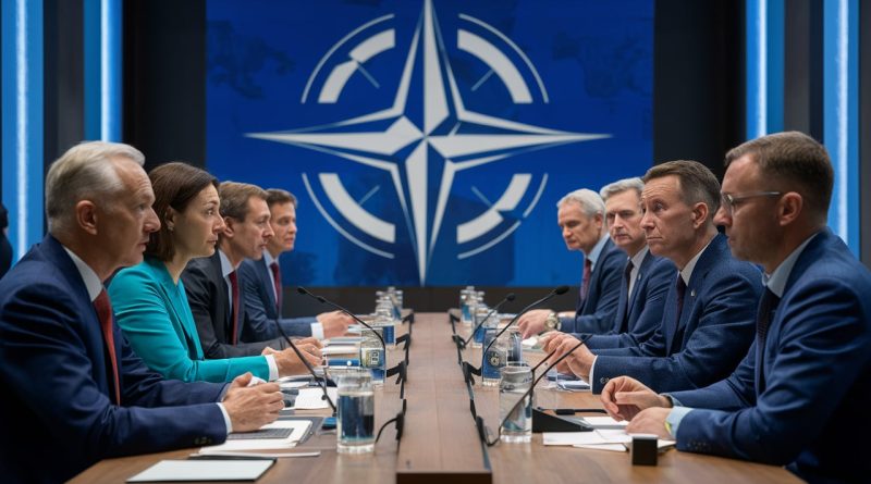 NATO leaders discussing global security at the 2024 NATO Summit in Washington D.C.